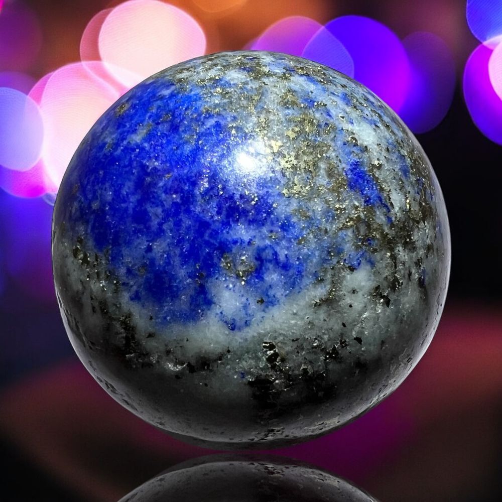 Lapis Lazuli Meditation Sphere UV Reactive